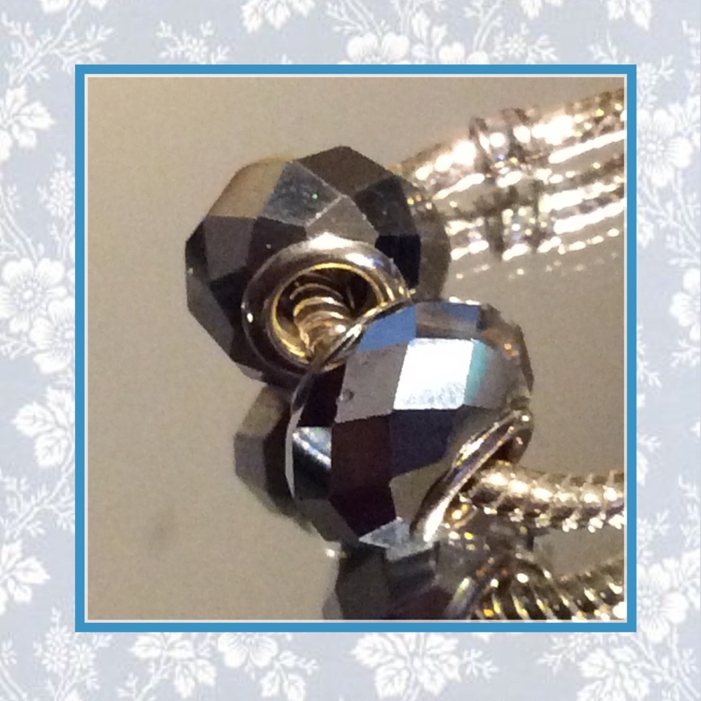 🍒2PC GRAY DISCO BALL SHINY MIRROR BEADS GEM BOHO